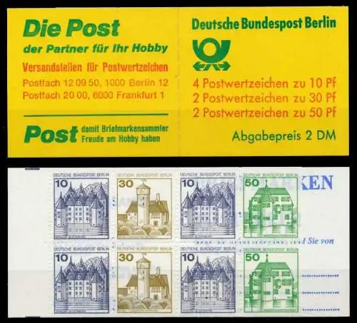 BERLIN MARKENHEFTCHEN Nr MH 11eboZ postfrisch S2BA50A