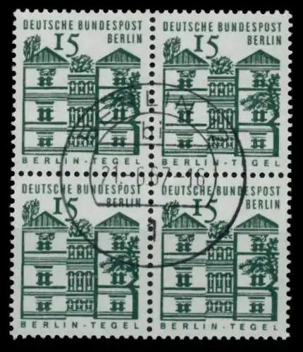 BERLIN DS D-BAUW. 1 Nr 243 zentrisch gestempelt VIERERBLOCK 74B932