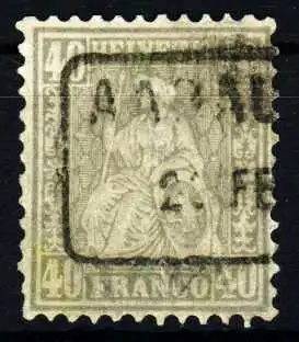 SCHWEIZ SITZENDE HELVETIA VON 1867 Nr 34a ZENTR 2E0A62