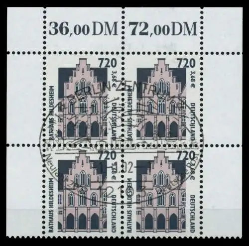 BRD DS SEHENSW Nr 2197 zentrisch gestempelt VIERERBLOCK ORA 750CDA