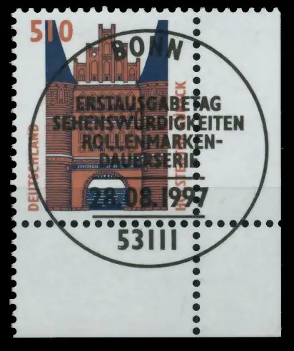 BRD DS SEHENSW Nr 1938 zentrisch gestempelt ECKE-URE 752956