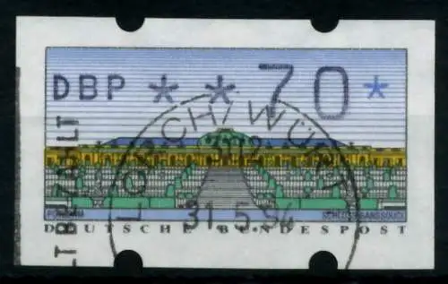 BRD ATM 1993 Nr 2-1.1-0070 gestempelt 75BFCA