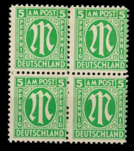 BIZONE AM-POST Nr 3z postfrisch VIERERBLOCK 75F2C6