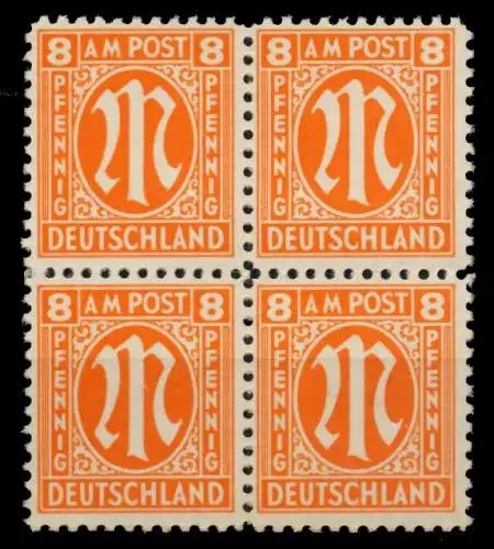 BIZONE AM-POST Nr 5z postfrisch VIERERBLOCK 75F33A