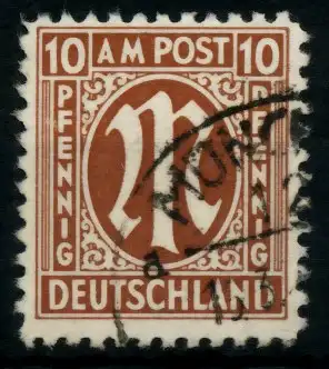 BIZONE AM-POST Nr 6z gestempelt 760B5A