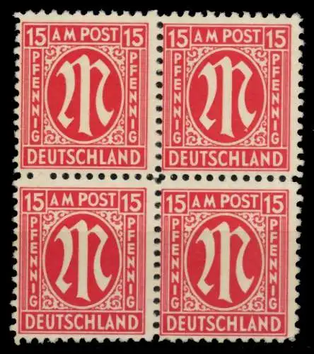 BIZONE AM-POST Nr 8z postfrisch VIERERBLOCK 760BF6