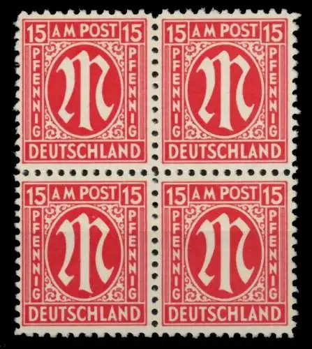 BIZONE AM-POST Nr 8z postfrisch VIERERBLOCK 760C8A