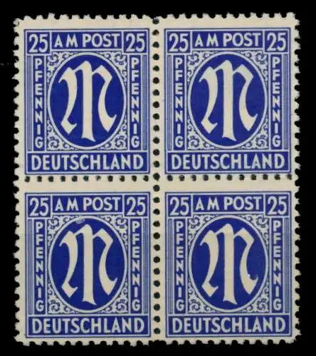 BIZONE AM-POST Nr 9z postfrisch VIERERBLOCK 760CF2