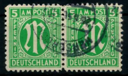 BIZONE AM-POST Nr 3z gestempelt WAAGR PAAR 760D6E