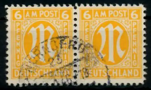 BIZONE AM-POST Nr 4z gestempelt WAAGR PAAR 760DC6
