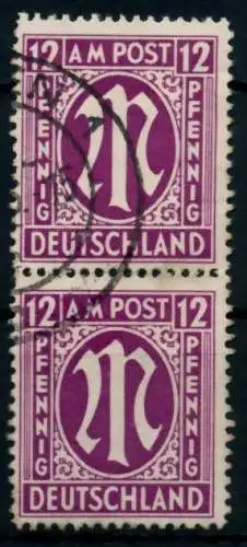 BIZONE AM-POST Nr 15aAz gestempelt SENKR PAAR 76361E