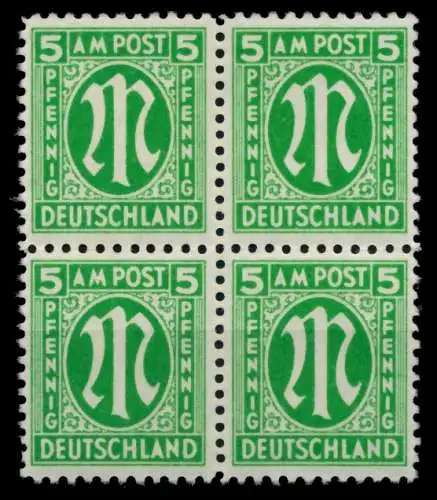 BIZONE AM-POST Nr 19Bz postfrisch VIERERBLOCK 764D06