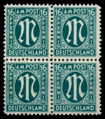 BIZONE AM-POST Nr 25Az postfrisch VIERERBLOCK 764EE2