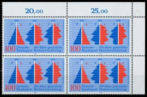 BRD 1989 Nr 1426 postfrisch VIERERBLOCK ECKE-ORE 76CC96