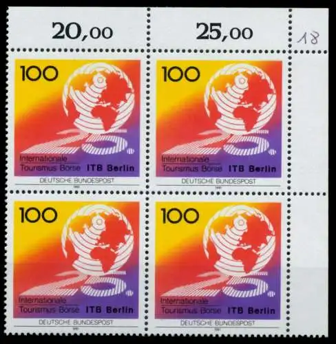 BRD 1991 Nr 1495 postfrisch VIERERBLOCK ECKE-ORE 76CD3A