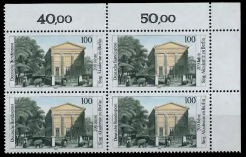 BRD 1991 Nr 1520 postfrisch VIERERBLOCK ECKE-ORE 76CDE6