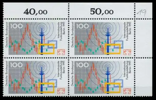 BRD 1991 Nr 1553 postfrisch VIERERBLOCK ECKE-ORE 76CE3A