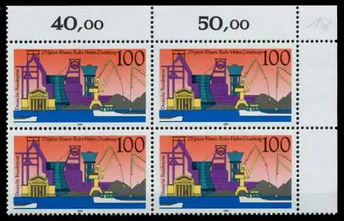 BRD 1991 Nr 1558 postfrisch VIERERBLOCK ECKE-ORE 76CE52
