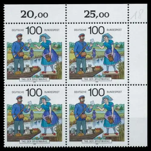BRD 1991 Nr 1570 postfrisch VIERERBLOCK ECKE-ORE 76CEA6