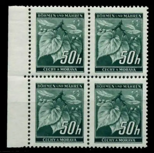 BÖHMEN MÄHREN 1939-1940 Nr 55 postfrisch VIERERBLOCK SR 76F62E