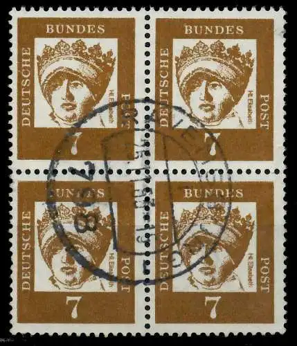 BRD DS BED. DEUT. Nr 348y zentrisch gestempelt VIERERBLOCK 7718BE