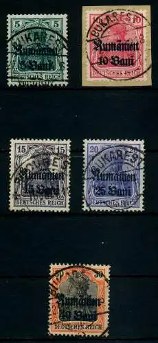 BES 1WK D-MV RUMÄNIEN Nr 8-12 zentrisch gestempelt 77458E