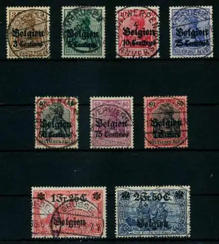 BES 1WK LP BELGIEN Nr 1-9 gestempelt 77B02A