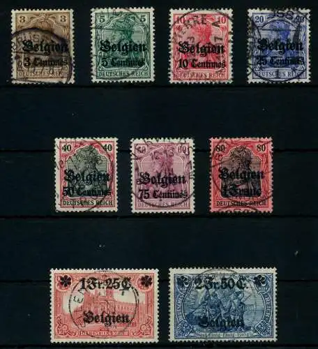 BES 1WK LP BELGIEN Nr 1-9 gestempelt 77B032
