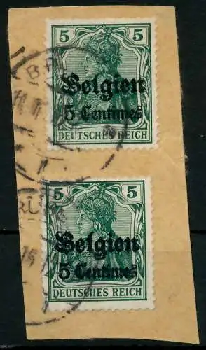 BES 1WK LP BELGIEN Nr 2 Stück gestempelt Briefst³ck 77B1FE