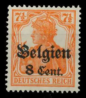 BES 1WK LP BELGIEN Nr 13bII ungebraucht 77B61A