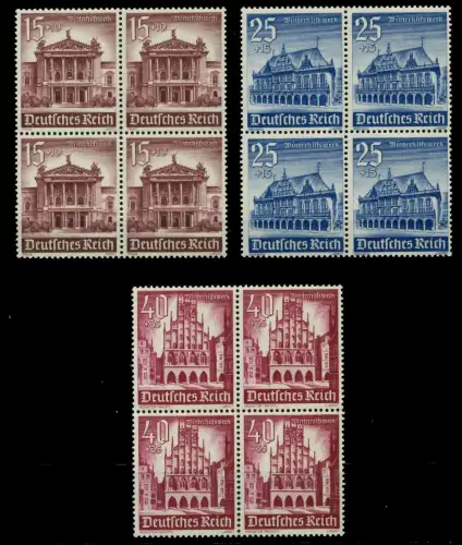 DEUTSCHES REICH 1940 Nr 751-759 postfrisch VIERERBLOCK 77D5D6