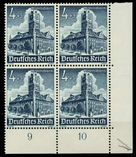DEUTSCHES REICH 1940 Nr 752 postfrisch VIERERBLOCK ECKE 77FF66