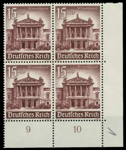DEUTSCHES REICH 1940 Nr 757 postfrisch VIERERBLOCK ECKE 77FF82