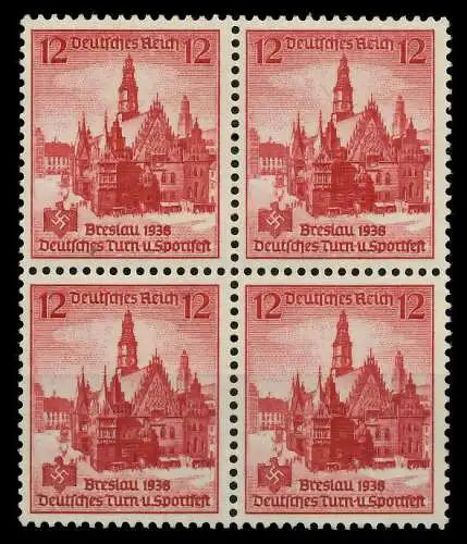 3. REICH 1938 Nr 667 postfrisch VIERERBLOCK 780002