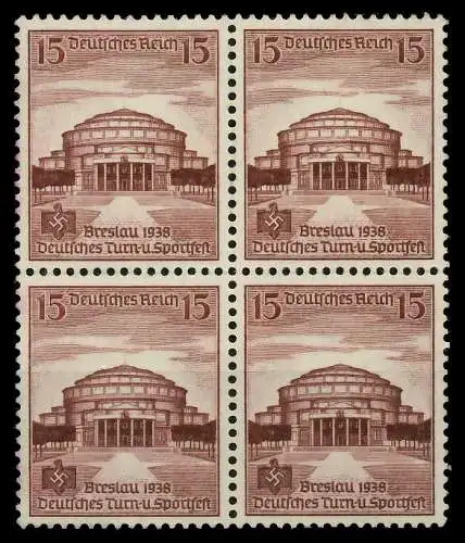 3. REICH 1938 Nr 668 postfrisch VIERERBLOCK 780016