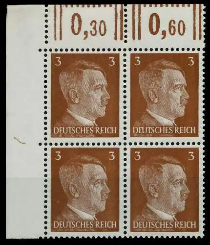 3. REICH 1941 Nr 782 postfrisch VIERERBLOCK ECKE-OLI 78008E