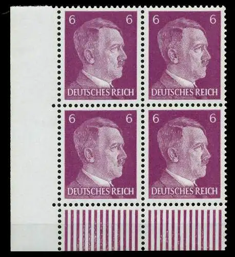 3. REICH 1941 Nr 785a postfrisch VIERERBLOCK ECKE-ULI 780106