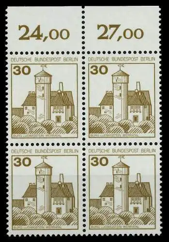 BERLIN DS BURGEN U. SCHLÖSSER Nr 534A postfrisch VIERER 782EEA