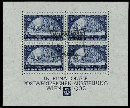 ÖSTERR. 1933 WIPA BLOCK 1 gestempelt Block1 787E42