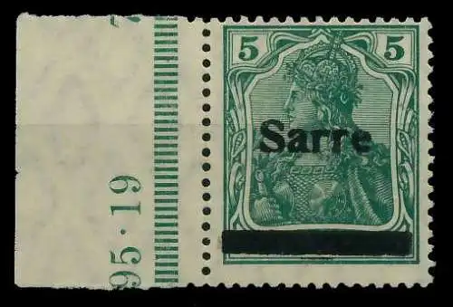 SAARGEBIET GERMANIA Nr 4aII postfrisch 78833E