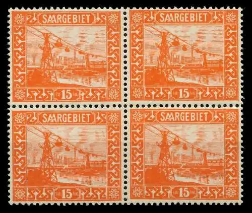SAARGEBIET LANDS.BILD Nr 98 postfrisch VIERERBLOCK 78B162
