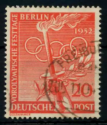 BERLIN 1952 Nr 90 gestempelt 78B50A