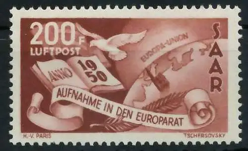 SAARLAND 1950 Nr 298 postfrisch 78D7AE