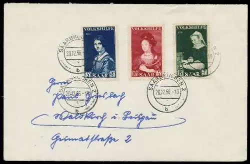 SAARLAND 1956 Nr 376-378 BRIEF SAB 78DC56