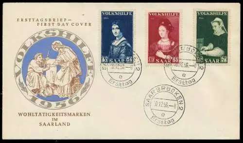 SAARLAND 1956 Nr 376-378 BRIEF FDC 78DC5E