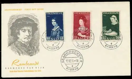 SAARLAND 1956 Nr 376-378 BRIEF FDC 78DC72