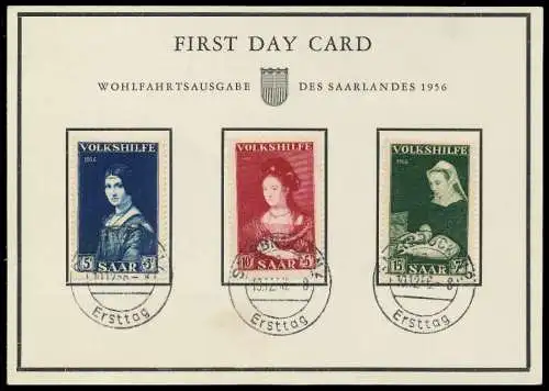 SAARLAND 1956 Nr 376-378 BRIEF FDC 78DC9E