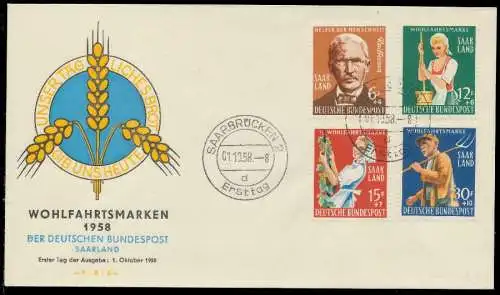 SAAR OPD 1958 Nr 441-444 BRIEF FDC 78DD2E