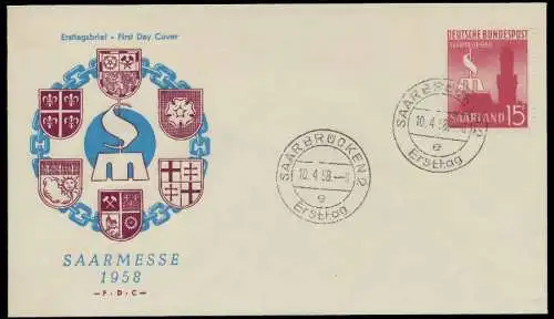 SAAR OPD 1958 Nr 435 BRIEF FDC 78FE06