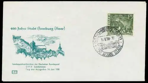 SAAR OPD 1958 Nr 436 BRIEF FDC 78FE1E